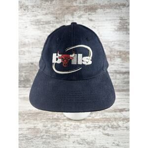 Vintage Chicago Bulls Fox Sports Chicago Black Adjustable Strap Hat
